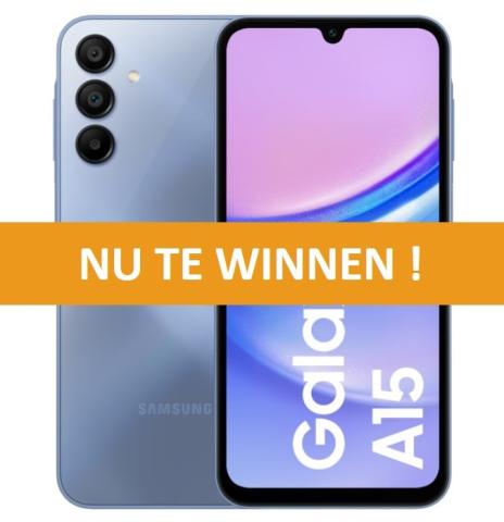 WIN nu een Samsung Galaxy A15 smartphone